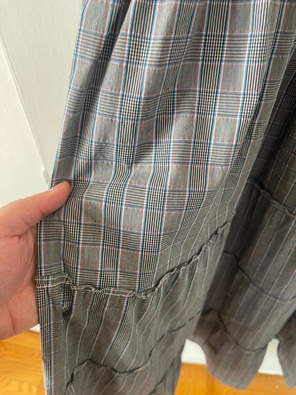 Hill House Blue Plaid Smocked Midi Dress with Flutter Straps - Picture 7 of 11